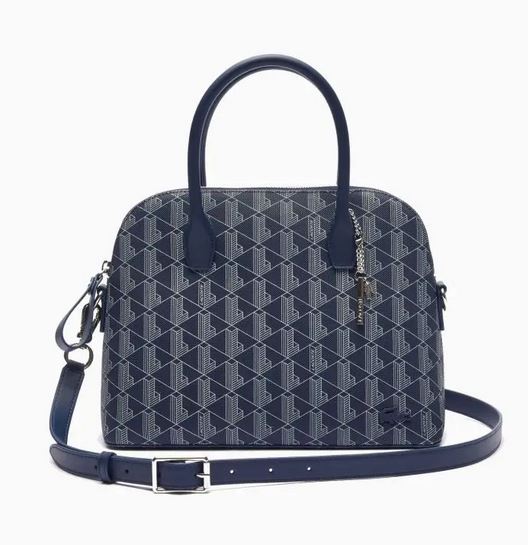 sac à main en toile enduite avec porte-clés de la marque argenté LACOSTE