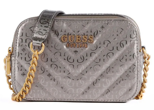 Sac bandoulière Guess Jania argenté luxe.