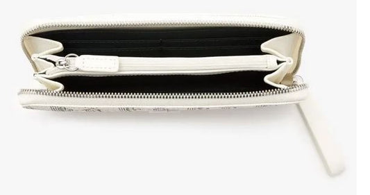 Portefeuille zippé femme Lacoste imprimé monogramme
