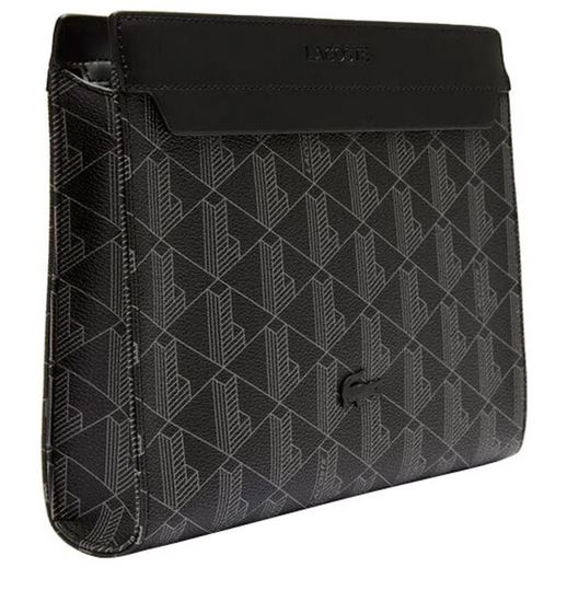 Pochette Lacoste The Blend Monogramme Noir/Gris