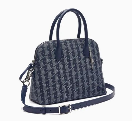 sac à main en toile enduite avec porte-clés de la marque argenté LACOSTE